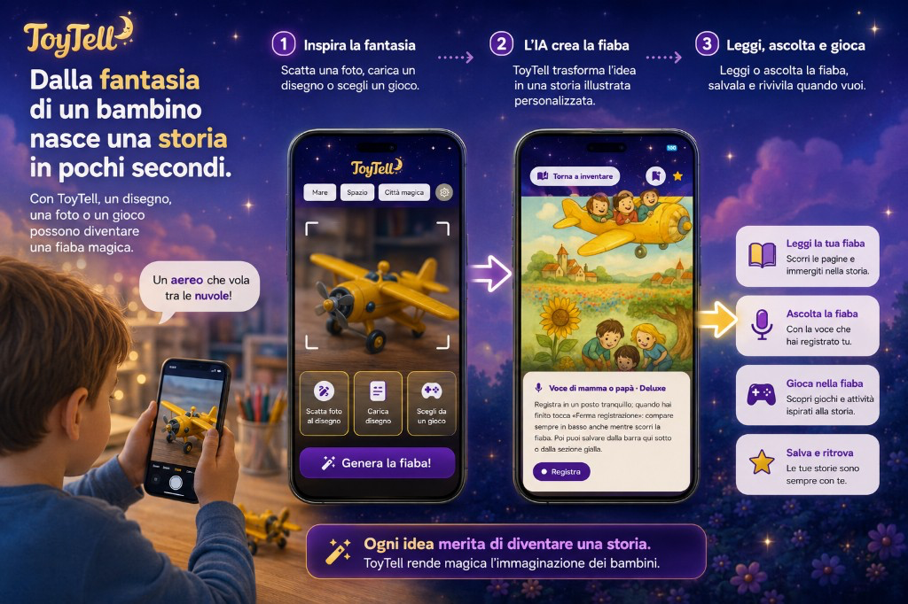 ToyTell: dalla fantasia di un bambino nasce una storia illustrata in pochi secondi