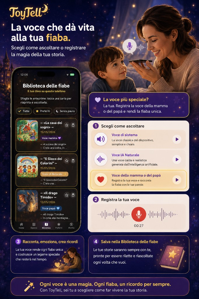 ToyTell: ascolta o registra la voce di mamma e papà nelle fiabe