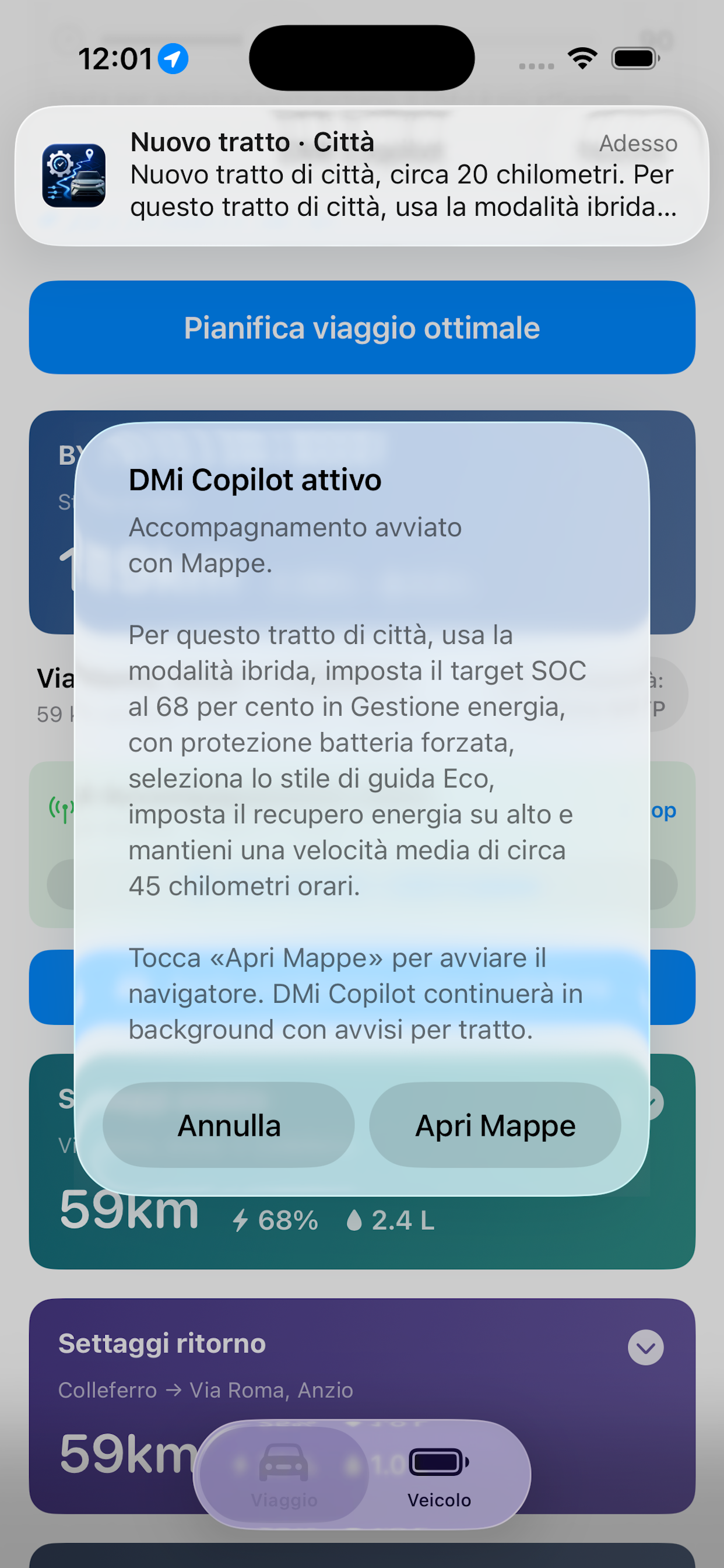 Cronologia viaggi DMi Copilot